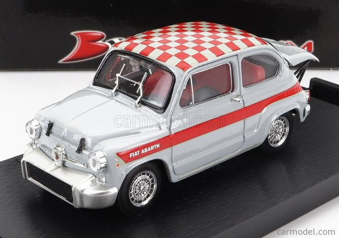 Fiat 600 Abarth 1000 Berlina Corsa Ufficiale Abarth 1966 1:43 Brumm sivá červená