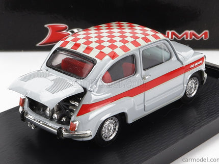 Fiat 600 Abarth 1000 Berlina Corsa Ufficiale Abarth 1966 1:43 Brumm sivá červená