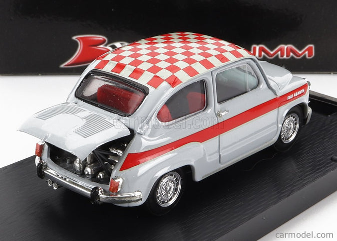 Fiat 600 Abarth 1000 Berlina Corsa Ufficiale Abarth 1966 1:43 Brumm sivá červená