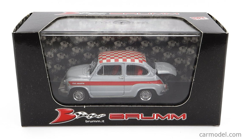 Fiat 600 Abarth 1000 Berlina Corsa Ufficiale Abarth 1966 1:43 Brumm sivá červená