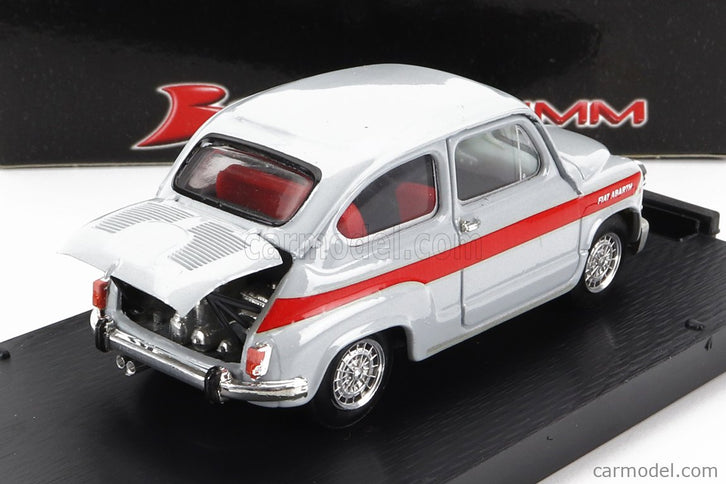 Fiat 600 Abarth 850TC Corsa 1966 1:43 Brumm sivá červená