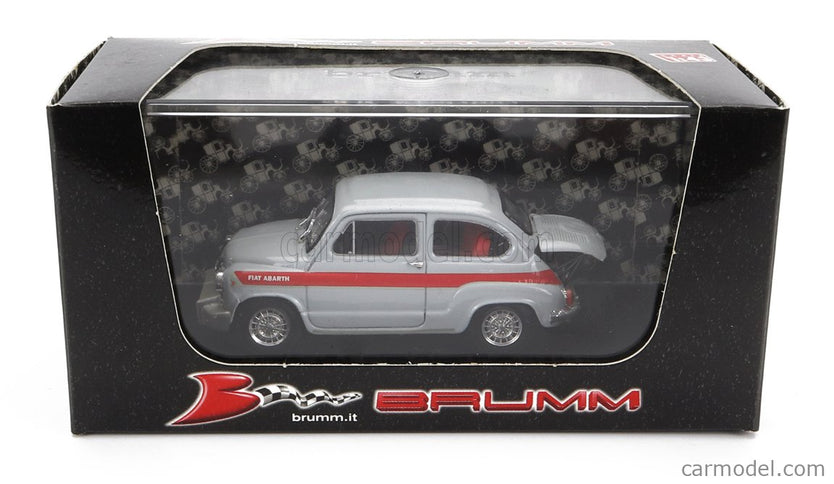 Fiat 600 Abarth 850TC Corsa 1966 1:43 Brumm sivá červená