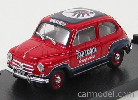 Fiat 600 D Commerciale Ramazzotti 1960 1:43 Brumm červená modrá