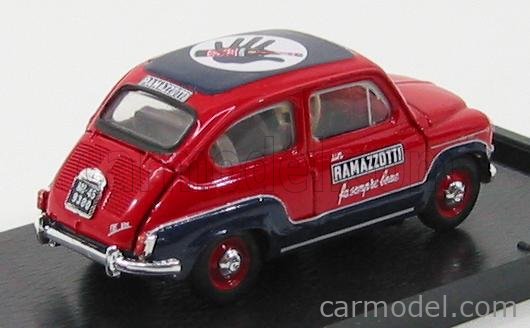Fiat 600 D Commerciale Ramazzotti 1960 1:43 Brumm červená modrá