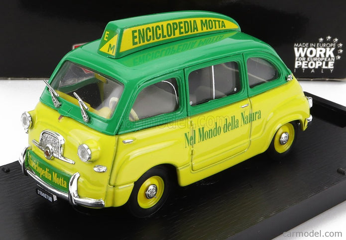Fiat 600 Multipla - Enciclopedia Motta 1956 1:43 Brumm žltá zelená