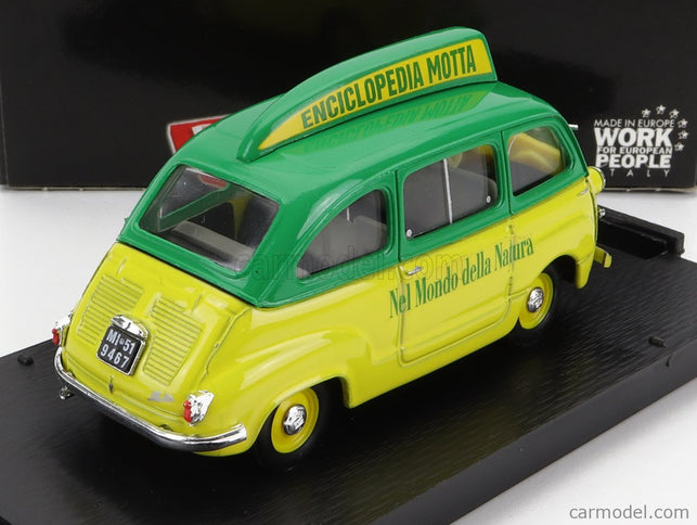 Fiat 600 Multipla - Enciclopedia Motta 1956 1:43 Brumm žltá zelená