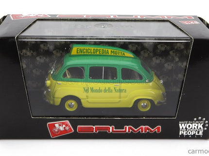 Fiat 600 Multipla - Enciclopedia Motta 1956 1:43 Brumm žltá zelená