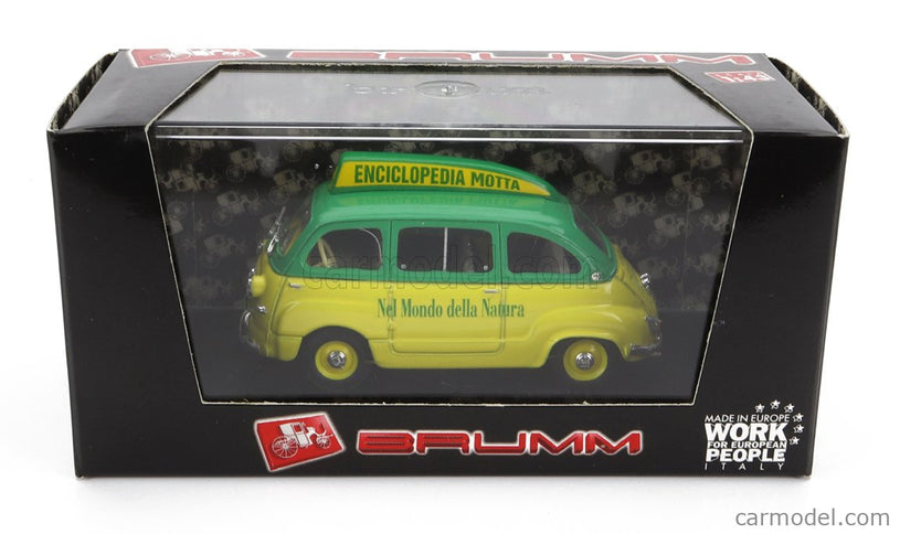 Fiat 600 Multipla - Enciclopedia Motta 1956 1:43 Brumm žltá zelená