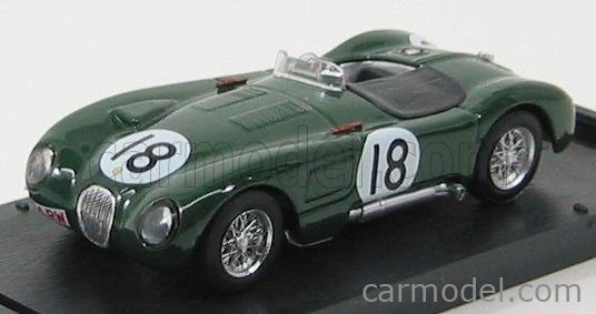 Jaguar XK120 C-Type Spider 3.4L Team Jaguar Cars Ltd N°18 Víťaz 24h Le Mans 1953 Tony Rolt - Duncan Hamilton 1:43 Brumm British Racing zelená