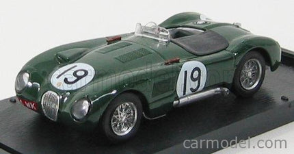 Jaguar C Type 4. Miesto Le Mans 1953 Whitehead-Stewart N°19 1:43 Brumm British Racing zelená