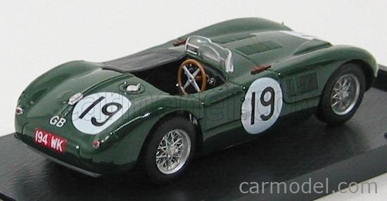 Jaguar C Type 4. Miesto Le Mans 1953 Whitehead-Stewart N°19 1:43 Brumm British Racing zelená
