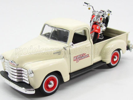 CHEVROLET | 3100 PICK-UP 1950 + MOTORCYCLE HARLEY DAVIDSON FLSTS HERITAGE SPRINGER 2001 | IVORY