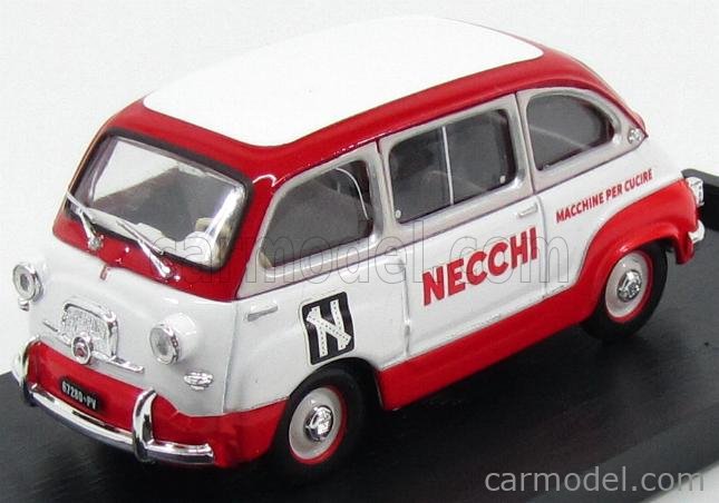 Fiat 600 Multipla Veicolo Commerciale Macchine Per Cucire Necchi 1960 1:43 Brumm biela červená