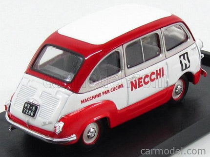 Fiat 600 Multipla Veicolo Commerciale Macchine Per Cucire Necchi 1960 1:43 Brumm biela červená