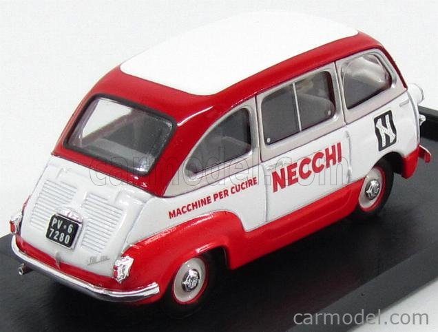 Fiat 600 Multipla Veicolo Commerciale Macchine Per Cucire Necchi 1960 1:43 Brumm biela červená