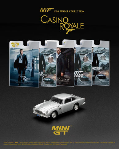 ASTON MARTIN DB5 Casino Royale 1:64 MINI GT strieborná