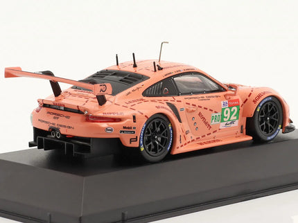 Porsche 911 991 RSR Team Porsche GT N°92 Víťaz Lmgte Pro Pink Pig Tribute 24h Le Mans 2018 Micheal Christensen - Kevin Estre - Laurens Vanthoor 1:43 IXO Models ružová
